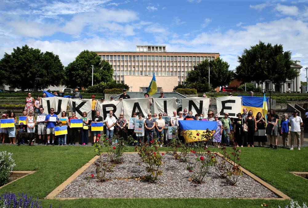 United: A rally for Ukraine in Newcastle in March. Picture: Peter Lorimer