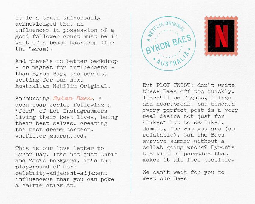 From Netflix: The teasing press release.