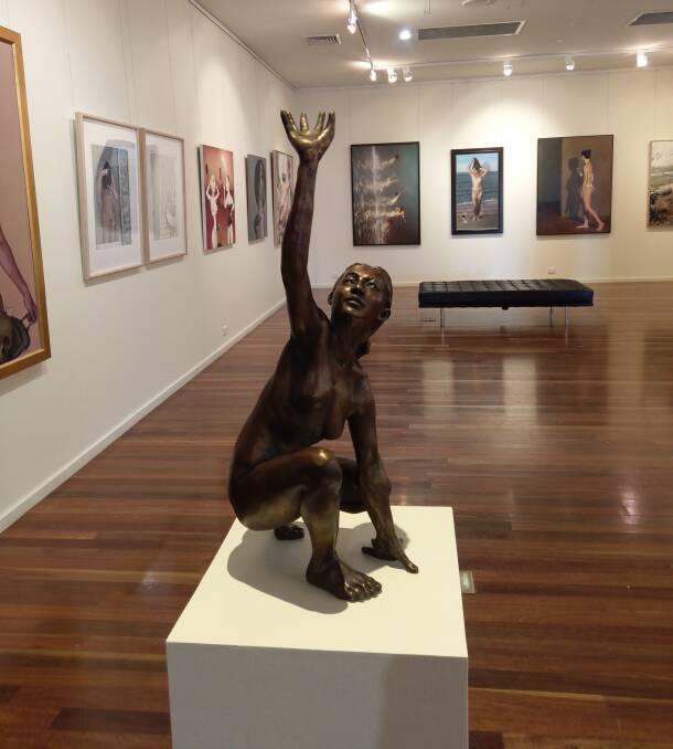 Stunning collection: Works by finalists in the Naked and Nude Art Prize in place at the Manning Regional Art Gallery, ready for Saturday's opening.