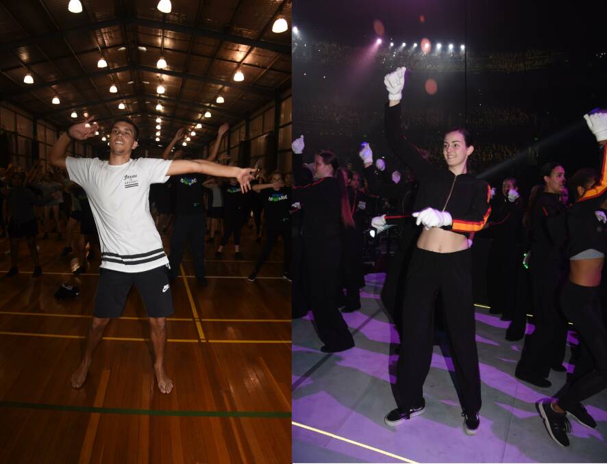 Ben Williams in rehearsal and Sarah Hammond on stage during the Schools Spectacular.