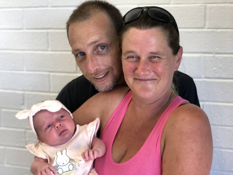 New arrival: Shane Betts and Deanne Hill with their daughter Imogen Lee Betts, who was born on January 18 at Manning Hospital.