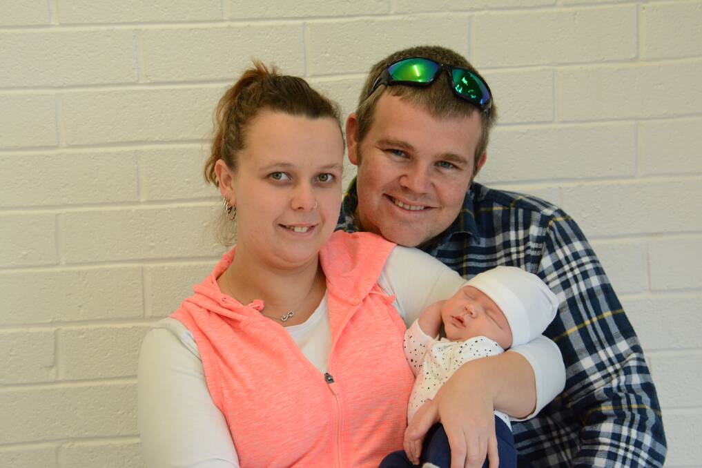 New arrival: Proud parents Genna Sutton and Adam Tisdell with their baby boy, Braxton. Photo: Scott Calvin.