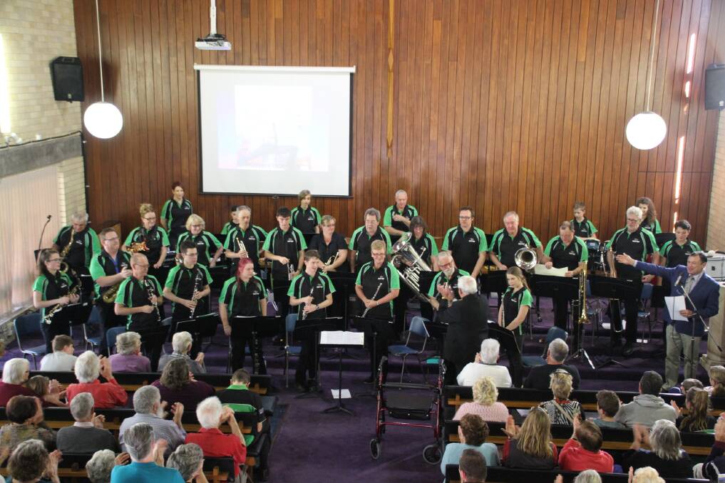 To perform: The Manning Valley Concert Band will play a concert at St John's Anglican Church on July 1. They are pictured here at a previous concert at the Presbyterian Church.