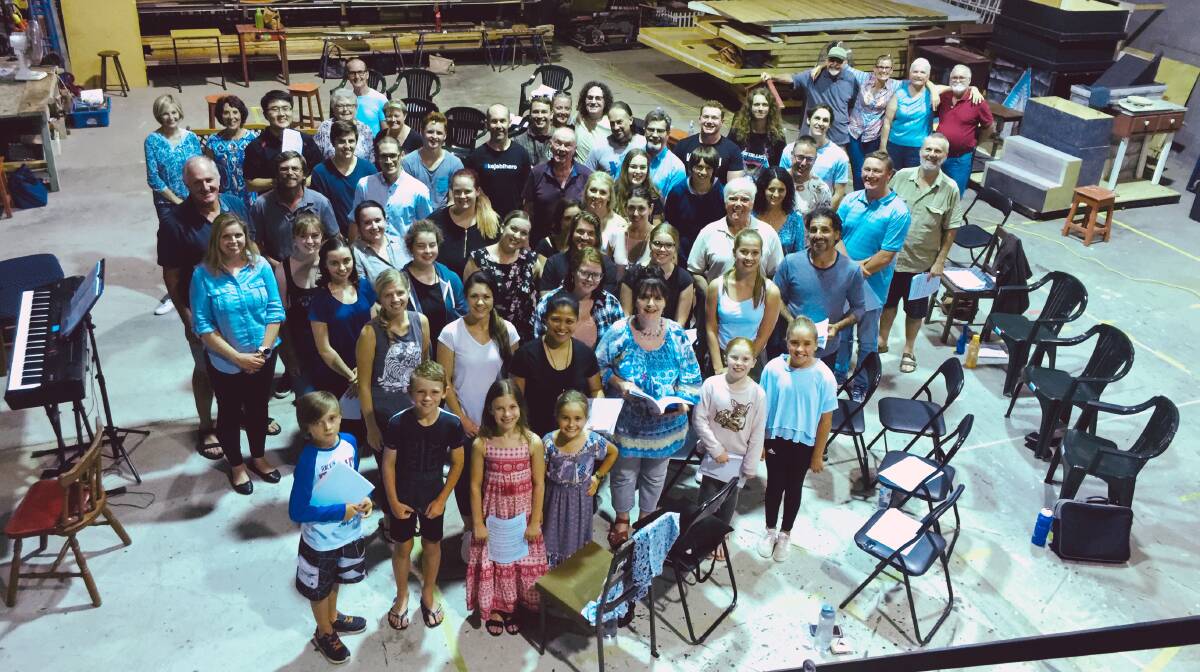 The cast and production team of Taree Arts Council's Les Miserables at their first rehearsal.