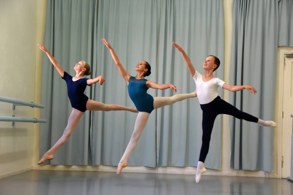 Taking the leap: Esther Smith, Jasinta Birchall and Wil Hellstedt would all love to pursue a career in dance.