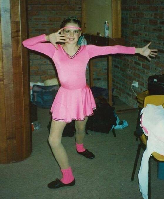 Strike a pose: Eleven-year-old Lauren Edwards ready for her first solo at the Taree and District Eisteddfod.
