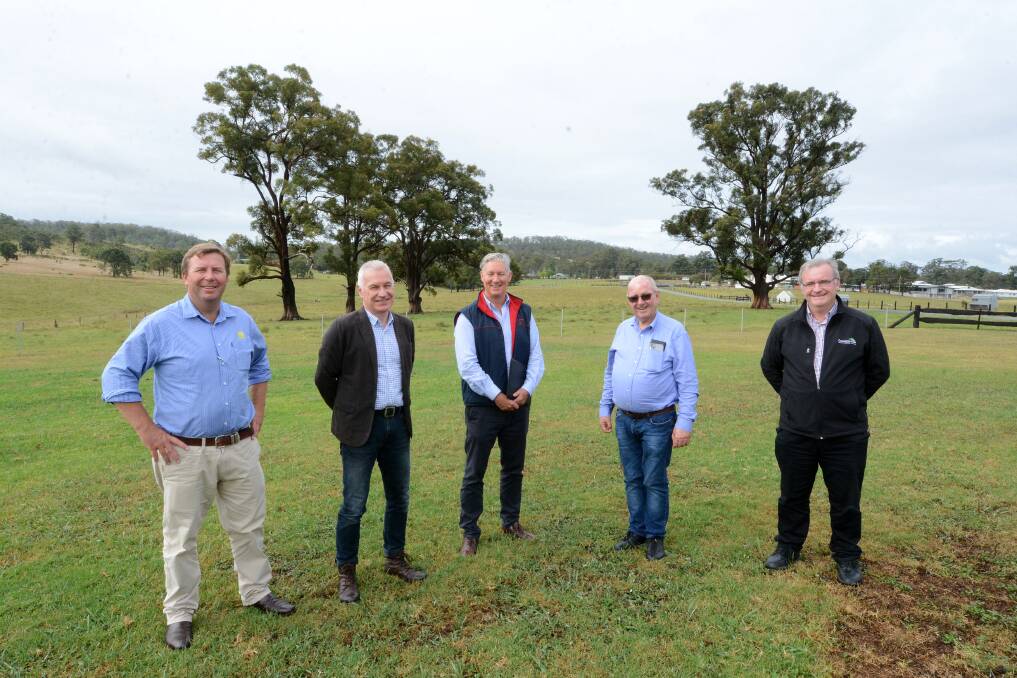 Future development: Rob Chapman from Ray White Manning Valley with Cameron Brae Properties representatives Stephen McMahon (Chief Manager Development), Tim Gavan (Chief Operating Officer), David Hazlett (Managing Director), and Peter Mitchell (Town Planner).