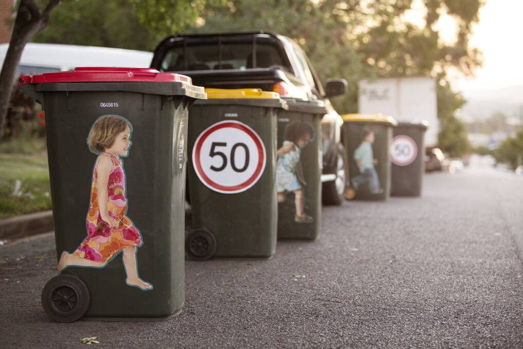 Wheelie bin stickers featuring the images of children and the speed limit are designed to slow down drivers and keep pedestrians safe.