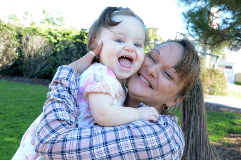 Kylee Kemp and her daughter Memphis. Memphis is one of three people in Australia diagnosed with paediatric primary lymphoedema.