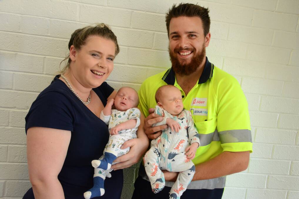 New arrivals: Jessica Jacobs and Jordan Starke have welcomed twin boys, Hudson and Tobias. Photo: Scott Calvin.