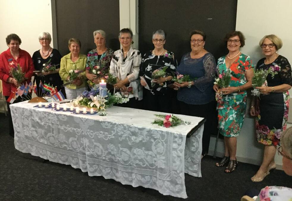 Quotarians: Romany Low, Carolyn Erickson, Lyn Stewart, Bev Lamotte, Fiona Campbell, Janenne Towers, Judy Cluss, Jackie Wiseman and president Nancy Boyling.