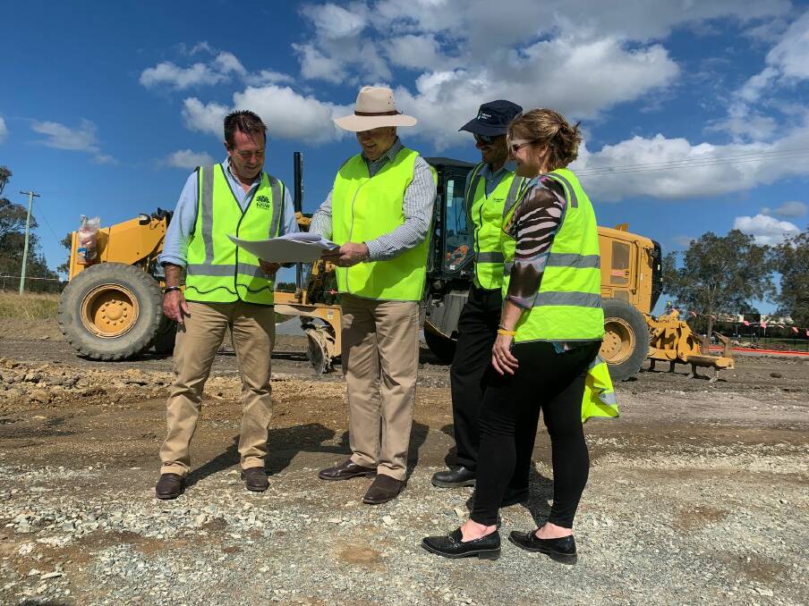 Minister for Regional Roads Paul Toole, Stephen Bromhead, Mid Coast Council Manager Projects and Engineering Rhett Pattison and Transport for NSW Regional Manager Anna Zycki.