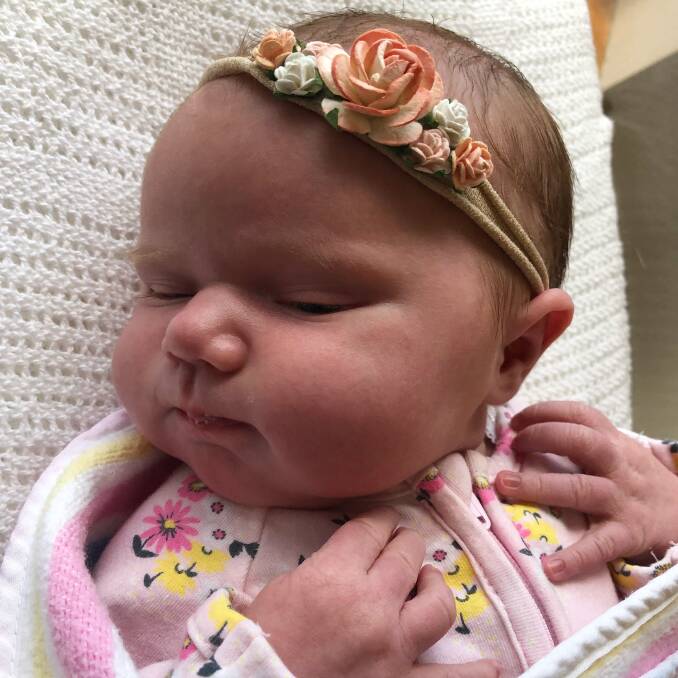 New arrival: Aubrey Marie Cadd was born on October 23 to parents Chloe Sheather and Jye Cadd.