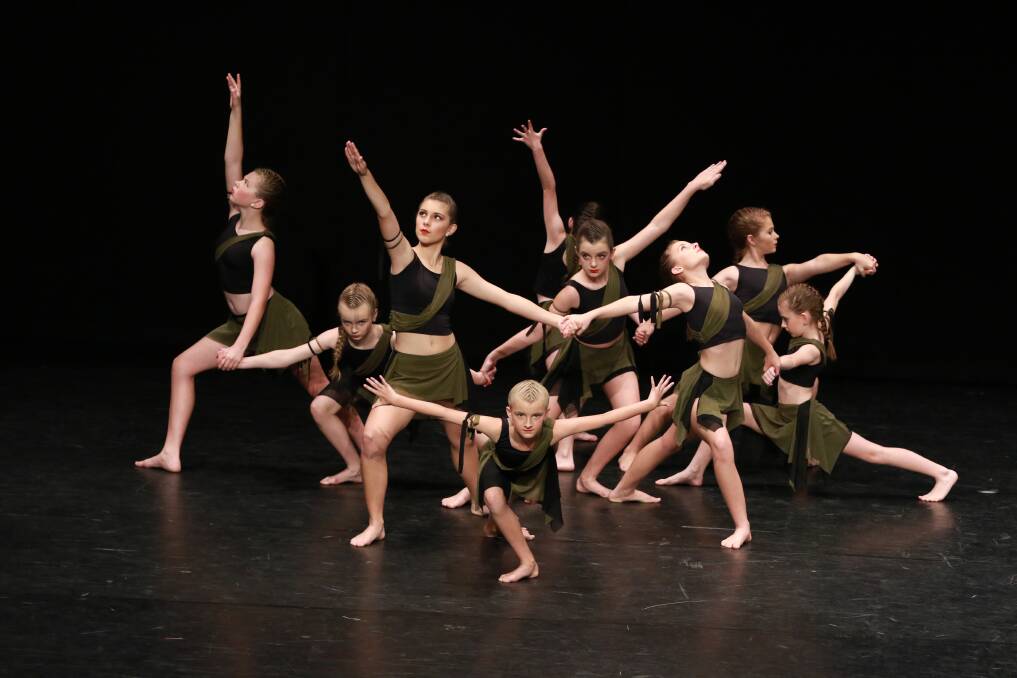 Striking: Dance Elite from Forster Tuncurry took out Section 717 Open - Contemporary Dance Groups 12 years and under during group weekend. Photo: Scott Calvin/Carl Muxlow.