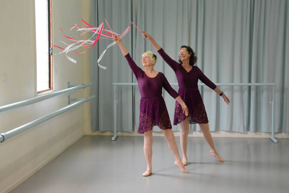 Ribbon work: Neryl Simpson and Annette Nicholson. Photo: Scott Calvin.