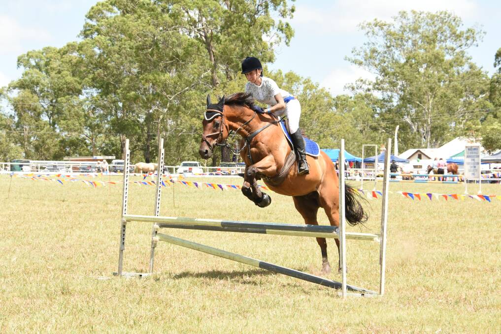 Taking a leap: Leanne Boyd and Darcy from Nabiac compete at last year's Nabiac Show. It's on again this Saturday and includes ring events, pavilion displays, show jumping, dog show, grand parade, children's activities, pet show and a fireworks finale.