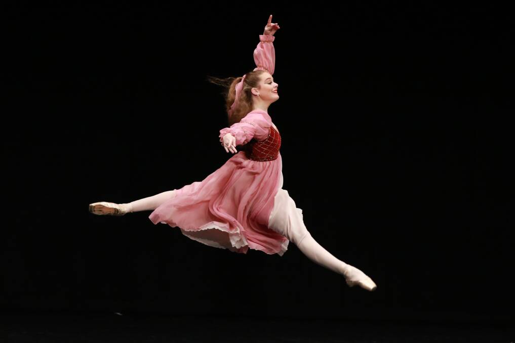 On stage: Winner of Section 647 Open – Senior Classical Ballet Solo 23 years and under, Rebecca Higgins from Newcastle. Photo Scott Calvin/Carl Muxlow.