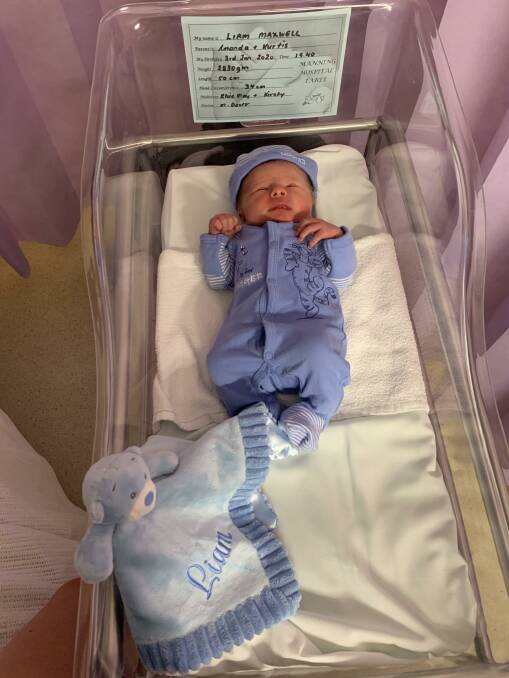 New arrival: Liam Maxwell Robinson was born at Manning Hospital on January 3.