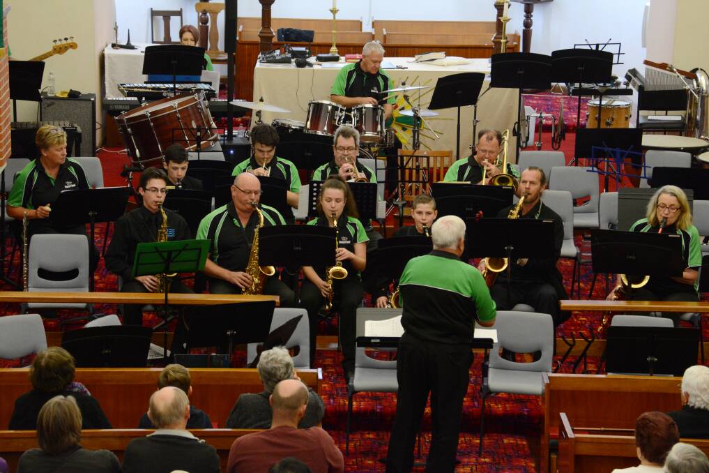 Upcoming concert: The Manning Valley Concert Band during a recent performance at St John's Anglican Church. Next is a concert at the Manning Entertainment Centre. Photo: Scott Calvin.