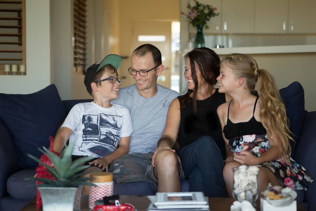 Family: Baden, Brendan, Callie and Tyra Maloney in 2015. Photo: Carl Muxlow.