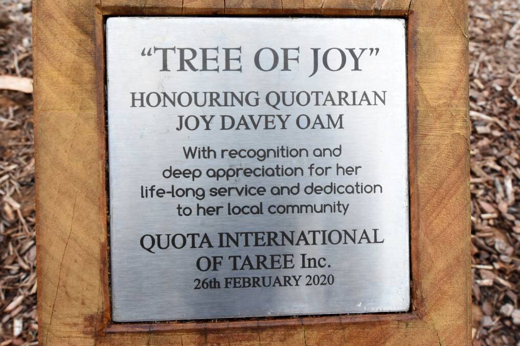 Tree honours Joy's contribution to the Manning