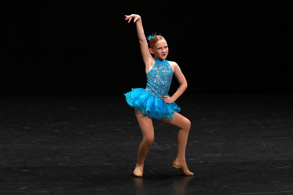 On stage: Elly Sieverts from Taree won Section 411a 10 years and under Novice – Jazz Solo section. Photo by Scott Calvin/Carl Muxlow.