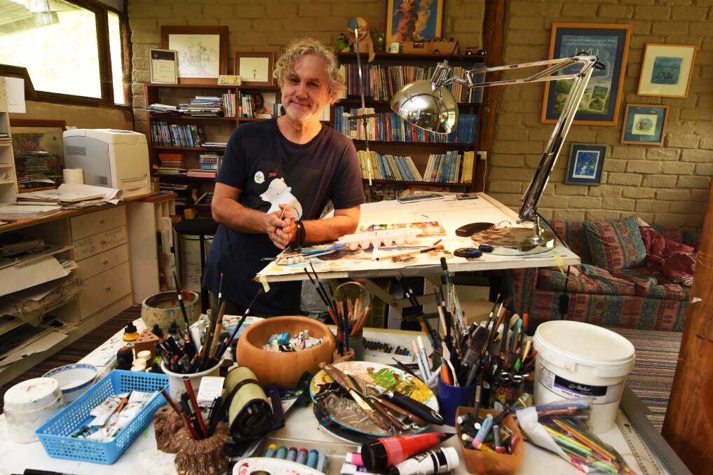 Space to create: Stephen Michael King in his studio. Photo: Scott Calvin.