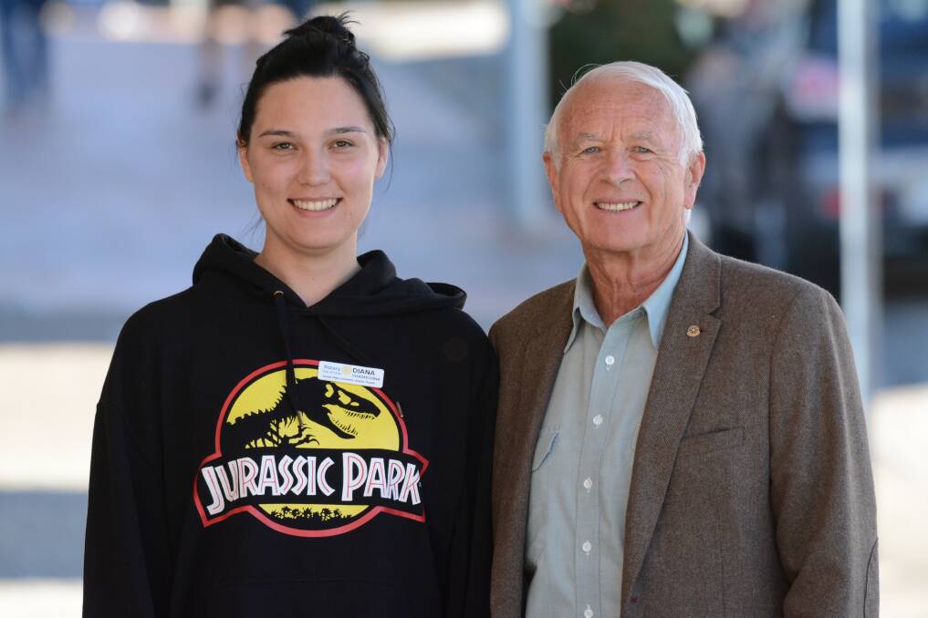 Visit: Diana Chashchina, pictured with Taree Rotarian Ian Dyball, is enjoying her stay in the Manning. Photo: Scott Calvin.