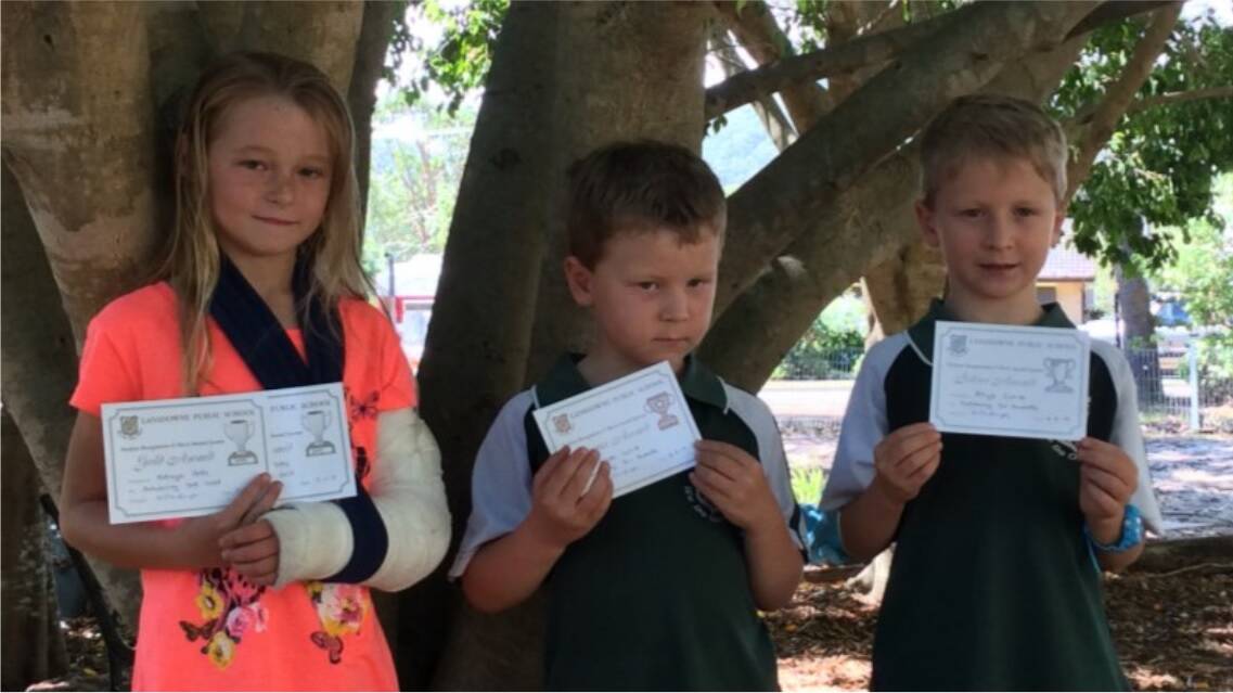 Class K/1/2: Kataya Potts received her second and third gold award, Kade Currie received his bronze award and Rhys Currie received his silver award.