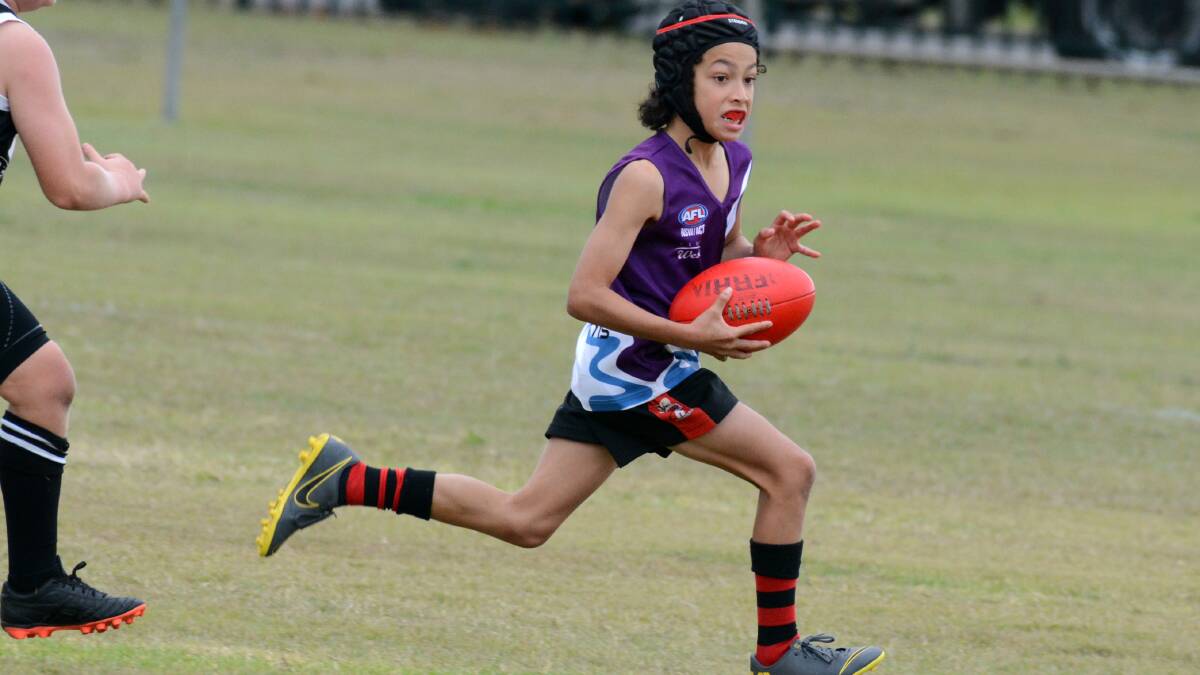 Issac Luke was among the best players for Manning Mustangs in the clash against South West Rocks Dockers at South West Rocks.