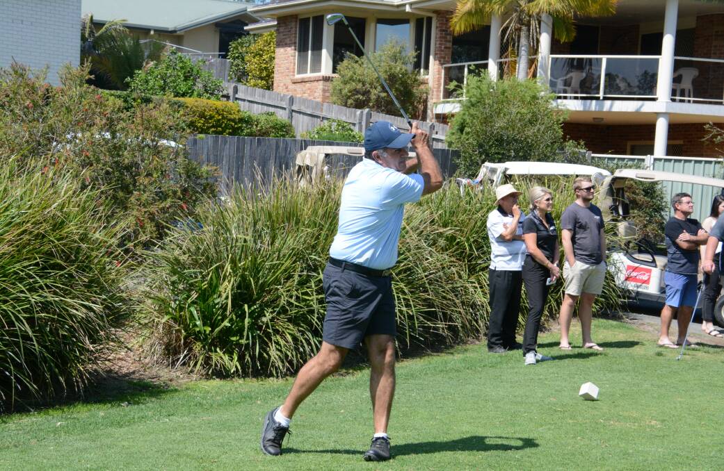 Craig Allport tees off in the final round of the Taree Golf Club championship. He won the four round event by 14 shots.
