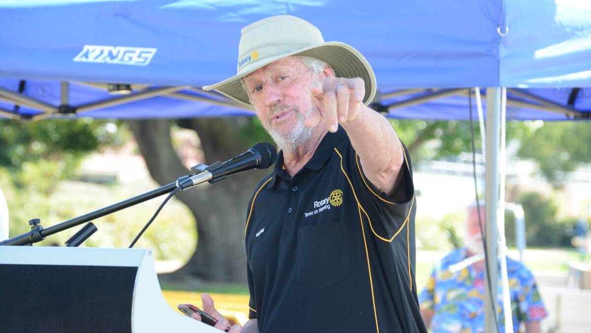 Maurie Stack the 2020 Taree Australia Day Ambassador speaks at the function.