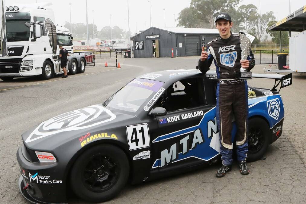 Kody Garland after his win in the third round of the Aussie Racing Cars series in May. No events have been held since. Photo supplied.