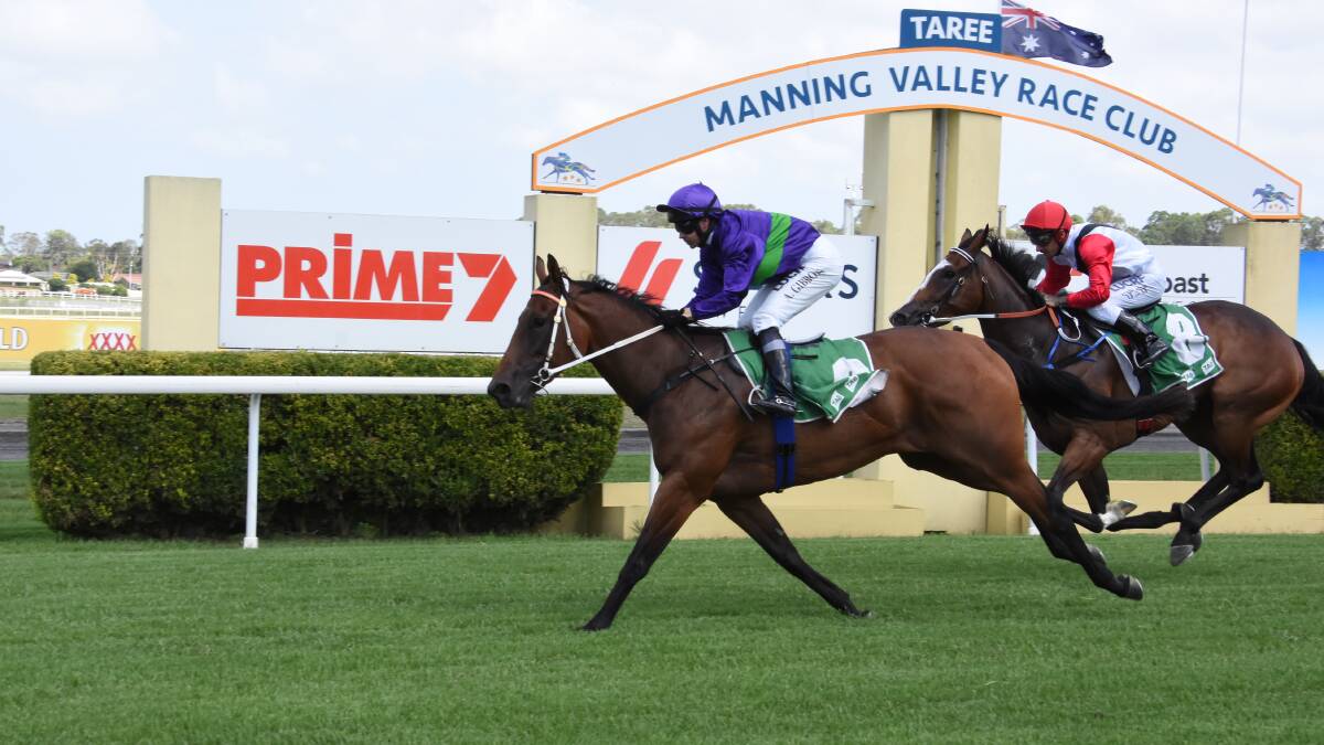 Andrew Gibbons scores on Waimea Bay for Newcastle trainer Kris Lees in the Weddings at the Winning Post Function Centre Benchmark 58 Handicap at Taree this week.