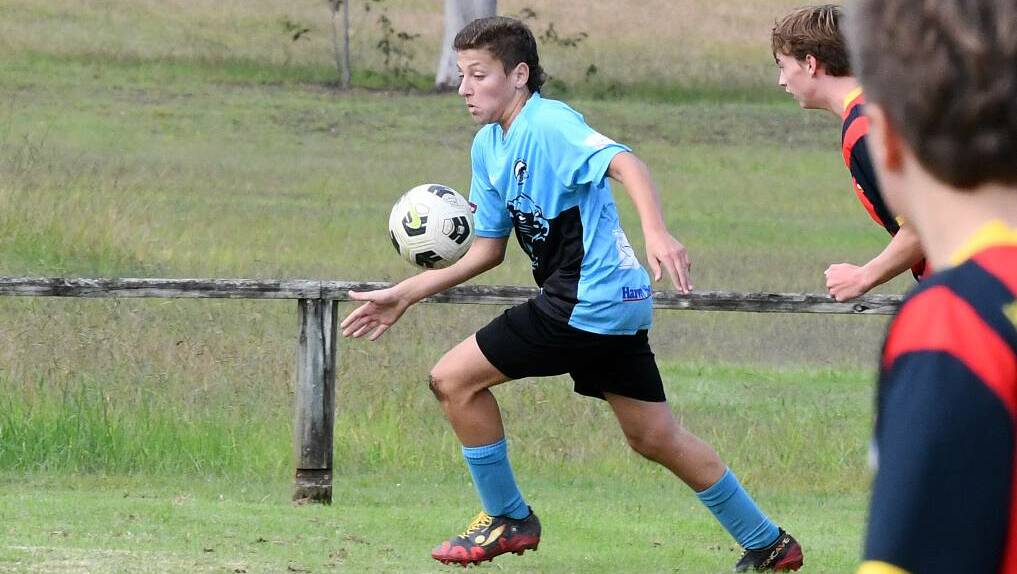Brocl Devaney from Taree under 15s playing in a match at Omaru Park earlier this season.