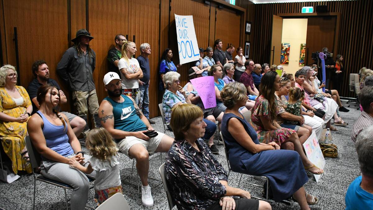 Krambach area residents packed council's chambers on October 25 to protest the decision to close the Krambach pool. Picture Scott Calvin.