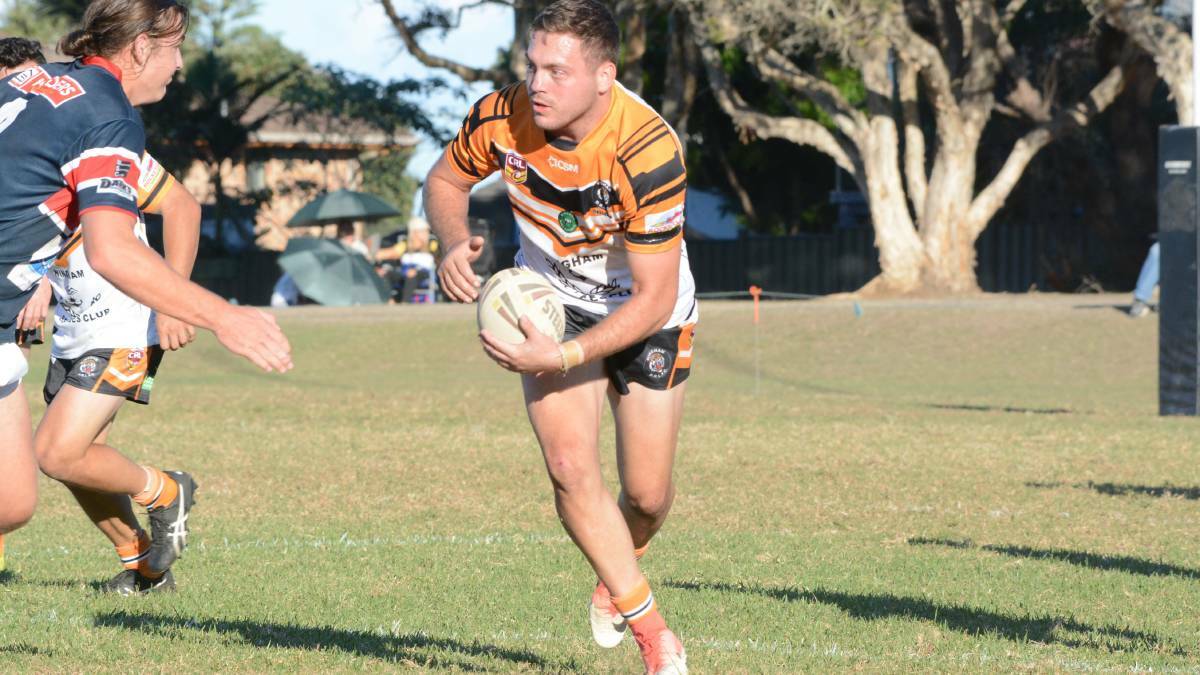 Kurt Lewis playing for Wingham against Old Bar in 2019. He's signed with the Pirates for this year.