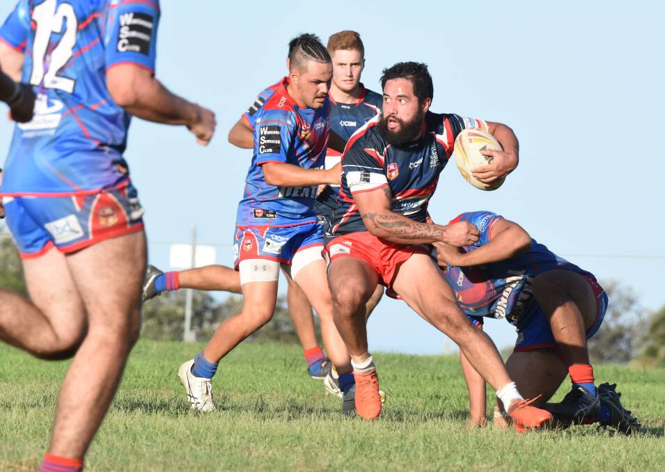 Old Bar's Percy King in action in a clash against Wauchope last season. The 2019 Group Three season will start the weekend of April 6 and 7.