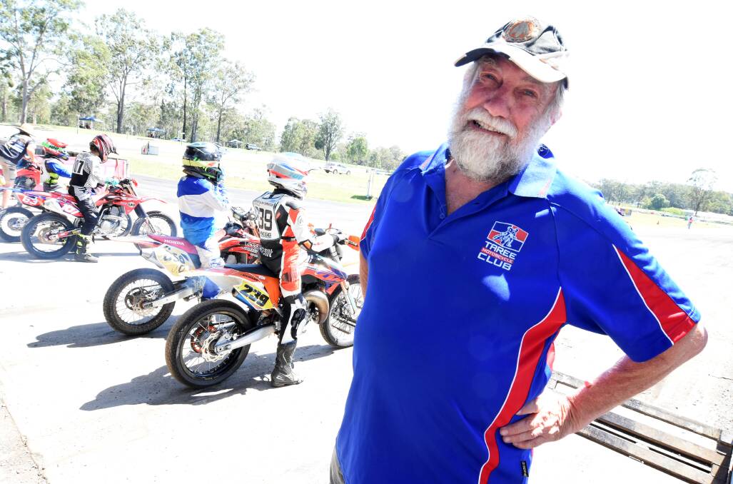 Taree Motorcycle Club secretary Barry Evans at the Old Bar Roadside Circuit. The club is seeking funds to upgrade facilities - particularly the lighting - at the track.