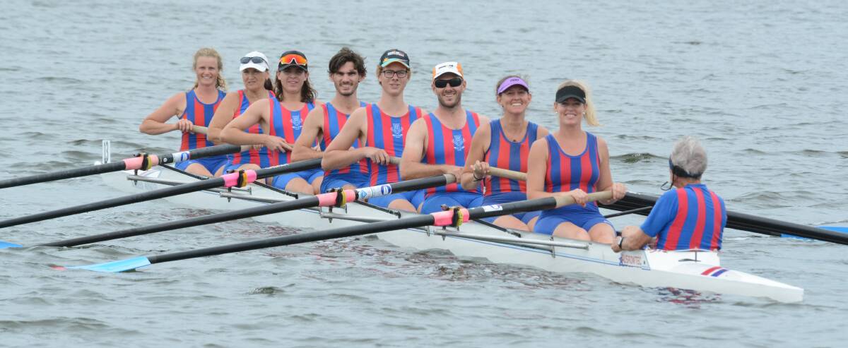 Manning River's crew head out for the start of last year's challenge. The host club be one of 17 crews chasing cash in tomorrow's 1000m metre race.