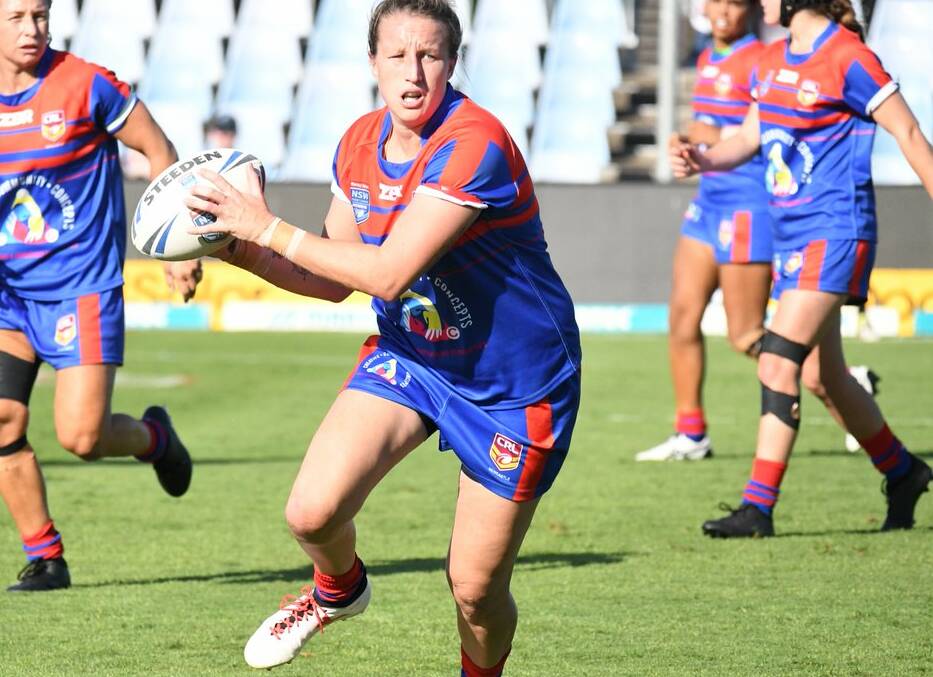 Holli Wheeler playing for Newcastle in the NSW Women's Premiership. She'll make her test debut on Saturday against New Zealand.