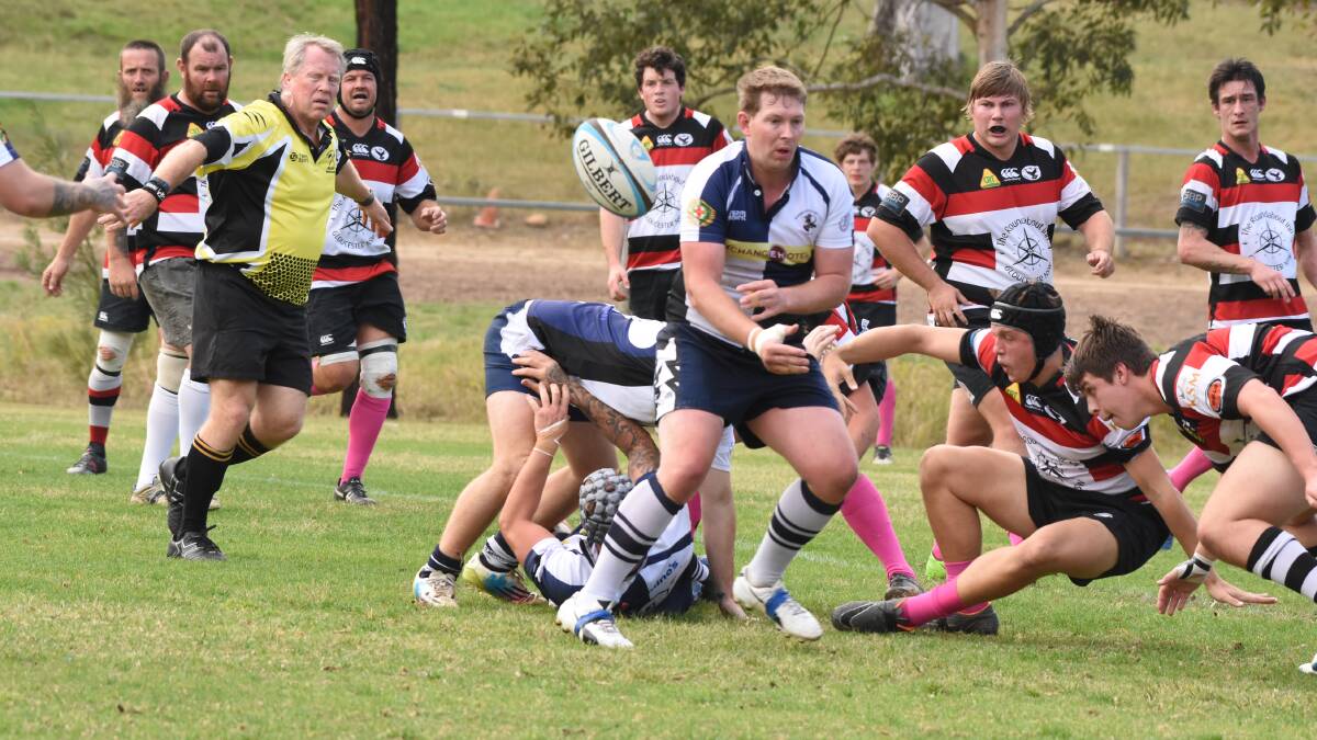 Manning halfback Tim Rees fires the ball out during the win over Gloucester in the minor semi-final. The Ratz play minor premiers Wallamba tomorrow at Nabaic.
