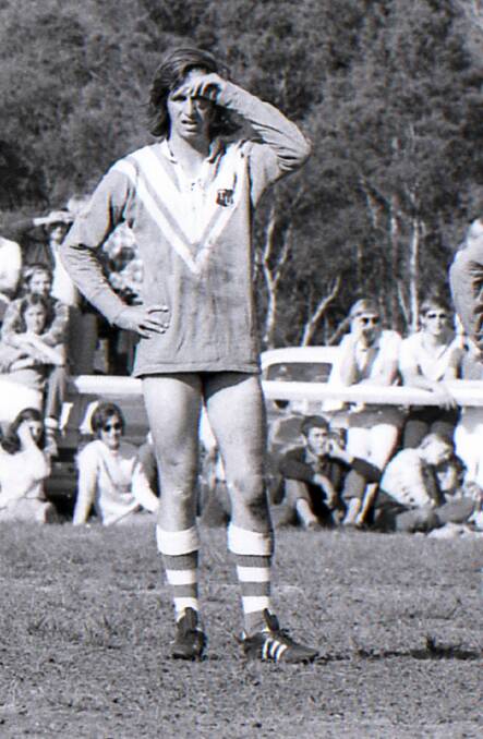Give me a hit with hair: A hirsute John 'Bugs' Fatherley played a starring role in Taree United's rugby league grand final win in 1971. Imagine how well he would have gone if he'd remembered to wear his shorts. 