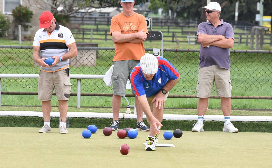 Laurie Dege bowling for Taree in last year's challenge at Club West. The 2019 match will be at Wingham.