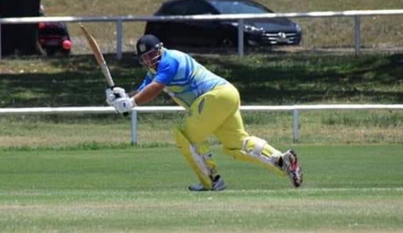 JJ Burton batting for Central Coast in the Last Man Stands (LMS) Super Series played at Centennial Park in Sydney. Six franchises contested the event.