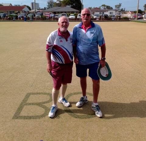 President's Reserve singles winner Robert Piper (left) from Taree West with Neville Brymer from Tuncurry Beach.