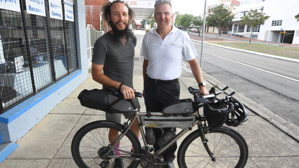 On your bike: Jacob Fryatt and Michael Cross will contest the Indian Pacific Big Wheel Race next month.
