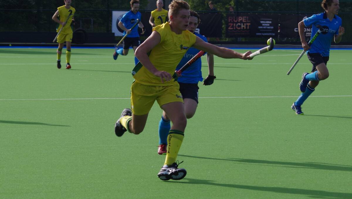 Wade Harry on the attack for the Australian All Schools under 16 team during the tour of Europe earlier this year.