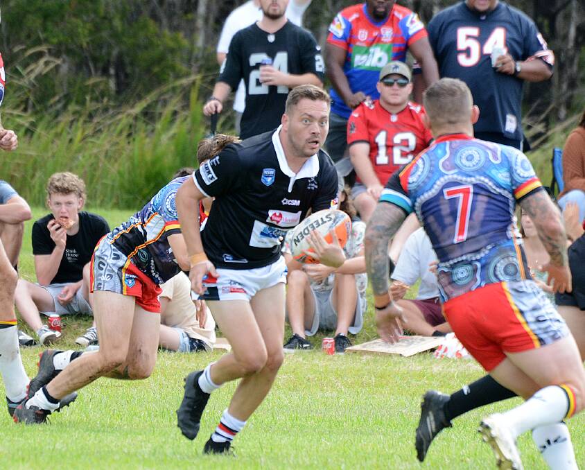 Kurt Lewis playing for the Pirates in a trial game against Byron Bay earlier this year.