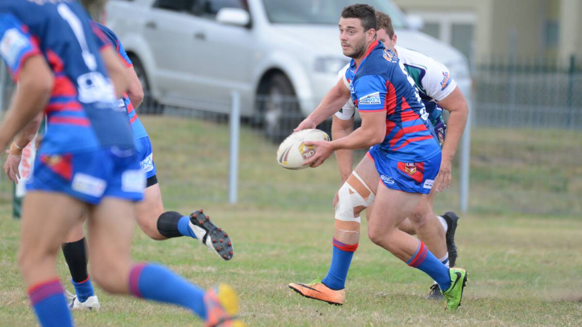 Wauchoe hooker Joss Cleal readies to pass during the clash against Taree City earlier this season.